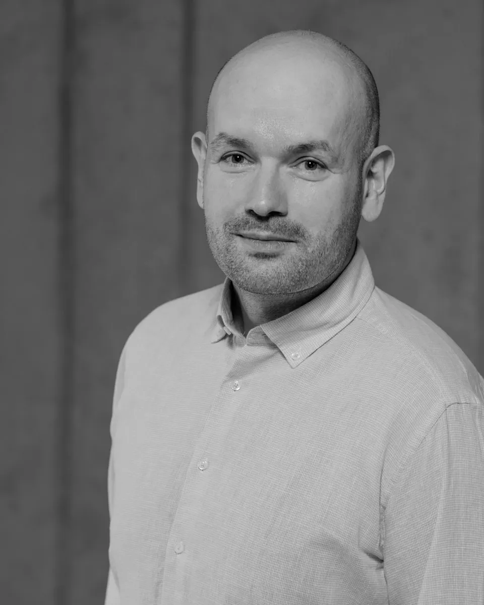 Jan Romportl, black and white portrait
